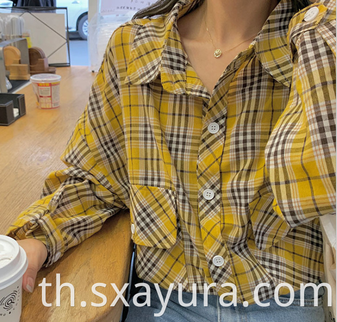 custom Yellow Fine Plaid Shirt